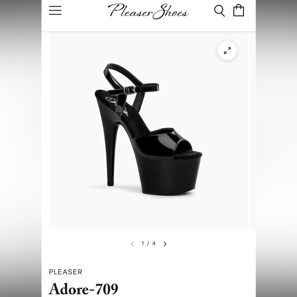 Pleaser Adore -709  Black Platform Heels